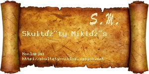 Skultéty Miklós névjegykártya